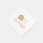 One Sweet Girl Cookies und Pink Streifen Geburtsta Serviette (Ecke)