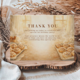 One Sweet Little Bun First Birthday Dankeskarte