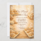 One Sweet Little Bun First Birthday Einladung (Vorderseite)