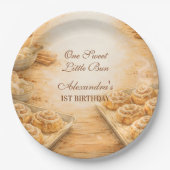 One Sweet Little Bun First Birthday Pappteller (Vorderseite)