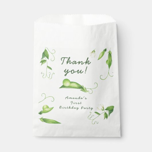 One Sweet Pea First Birthday Geschenktütchen (Vorderseite)