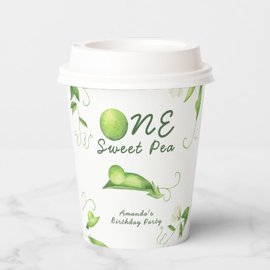 One Sweet Pea First Birthday Pappbecher (Rückseite)