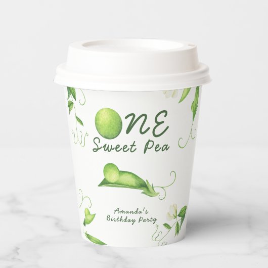 One Sweet Pea First Birthday Pappbecher (Vorderseite)