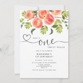 One Sweet Peach 1. Geburtstag Einladung (Vorderseite)