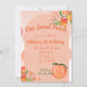 One Sweet Peach, 1st Birthday Einladung (Vorderseite)