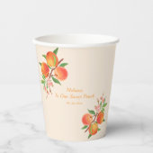 One Sweet Peach 1st Birthday Paper cup Pappbecher (Vorderseite)