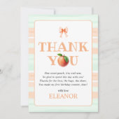 One sweet peach First Birthday watercolor stripes Dankeskarte (Vorderseite)