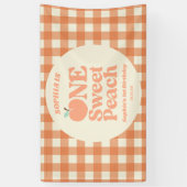 One Sweet Peach Orange First 1st Birthday Party Banner (Vertikal)
