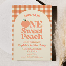 One Sweet Peach Orange First 1st Birthday Party Einladung