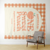 One Sweet Peach Orange First 1st Birthday Party Wandteppich (Beispiel (Horizontal))