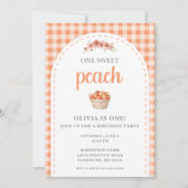 One Sweet Peach Watercolor First Birthday Party (Vorderseite)