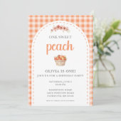 One Sweet Peach Watercolor First Birthday Party (Stehend Vorderseite)