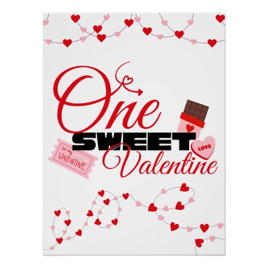 One Sweet Valentine First Birthday Decorations Poster (Vorderseite)