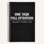 One Task Full Attention Deep Work Notizblock (Vorderseite)
