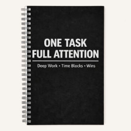 One Task Full Attention Deep Work Notizblock