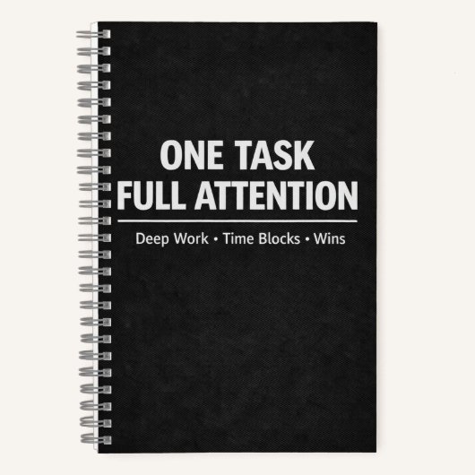 One Task Full Attention Deep Work Notizblock (Vorderseite)
