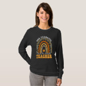 One Thankful 4th Grade Teacher Rainbow Leopard Tha T-Shirt (Vorne ganz)