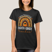 One Thankful 8th Grade Teacher Rainbow Thanksgivin T-Shirt (Vorderseite)