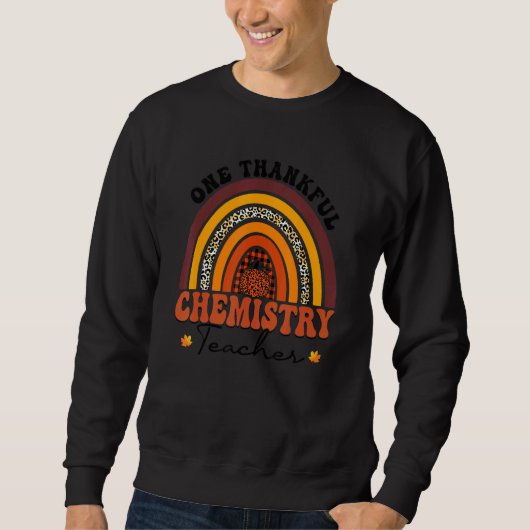One Thankful Chemistry Teacher Rainbow Leopard Ret Sweatshirt (Vorderseite)