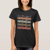 One Thankful Custodian Autumn Tree Fall Leaves Tha T-Shirt (Vorderseite)