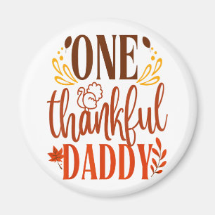 One Thankful Daddy Erntedank Day Family Matchin Magnet