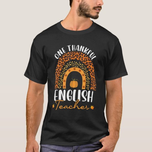 One Thankful English Teacher Rainbow Leopard Groov T-Shirt (Vorderseite)