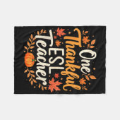 One Thankful Esl Teacher Fall Autumn Thanksgiving  Fleecedecke (Vorderseite (Horizontal))