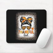 One Thankful Girl Erntedank Messy Bun Leopard B Mousepad (Mit Mouse)