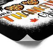 One Thankful Girl Erntedank Messy Bun Leopard F Poster (Ecke)