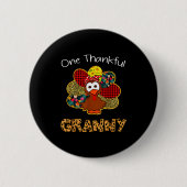 One Thankful Granny Shirt Funny Cute Turkey Thanks Button (Vorderseite)