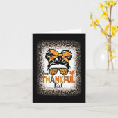 One Thankful Kid Erntedank Messy Bun Leopard Bl Karte (Gelbe Blume)