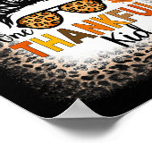 One Thankful Kid Erntedank Messy Bun Leopard Bl Poster (Ecke)