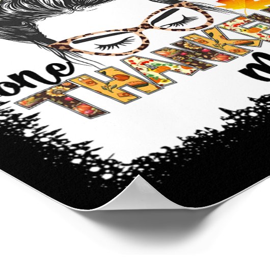 One Thankful Mama Fall Messy Bun Erntedank Wom Poster (Ecke)