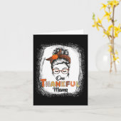 One Thankful Mama Messy Bun Fall Erntedank Blee Karte (Gelbe Blume)