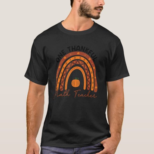 One Thankful Math Teacher Rainbow Fall Thanksgivin T-Shirt (Vorderseite)