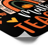 One Thankful Mathe Teacher Funny Erntedank Rainb Poster (Ecke)