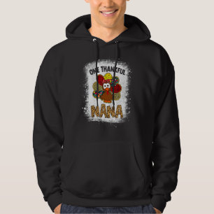 One Thankful Nana Bleach Turkey Leopard Thanksgivi Hoodie
