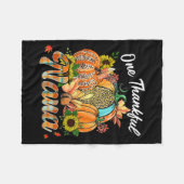 One Thankful Nana Pumpkin Fall Autumn Thanksgiving Fleecedecke (Vorderseite (Horizontal))