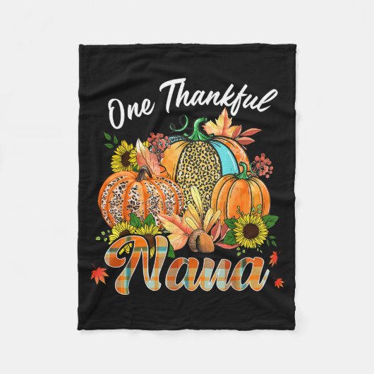 One Thankful Nana Pumpkin Fall Autumn Thanksgiving Fleecedecke (Vorderseite)