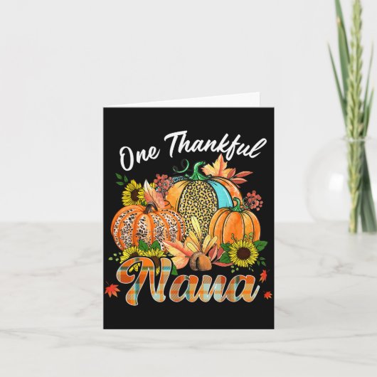 One Thankful Nana Pumpkin Fall Autumn Thanksgiving Karte (Vorderseite)