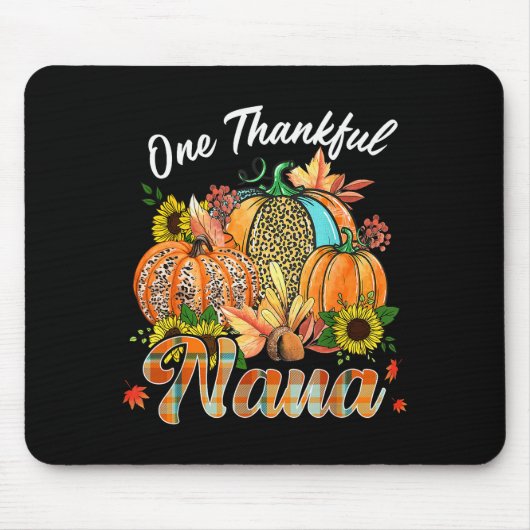 One Thankful Nana Pumpkin Fall Autumn Thanksgiving Mousepad (Vorne)