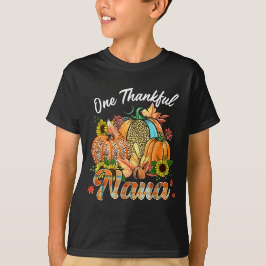 One Thankful Nana Pumpkin Fall Autumn Thanksgiving T-Shirt (Vorderseite)