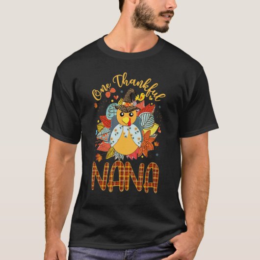 One Thankful Nana Thanksgiving Blessed Greatful T-Shirt (Vorderseite)