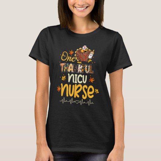 One Thankful NICU Nurse Turkey Stethoscope Thanksg T-Shirt (Vorderseite)