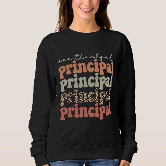 One Thankful Principal Autumn Tree Fall Leaves Tha Sweatshirt (Vorderseite)