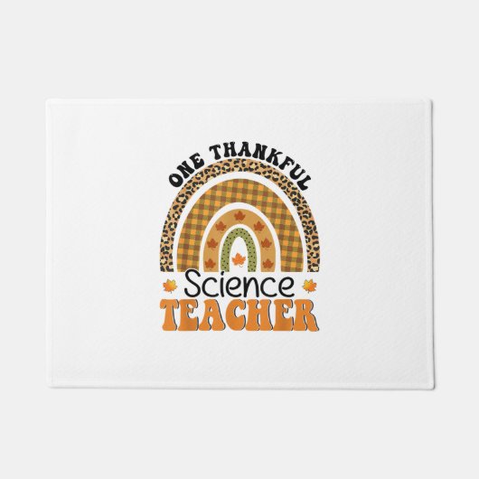One Thankful Science Teacher Groovy Erntedank R Fußmatte (Vorderseite)
