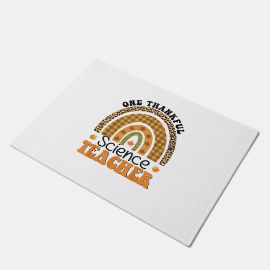 One Thankful Science Teacher Groovy Erntedank R Fußmatte (Schrägansicht)