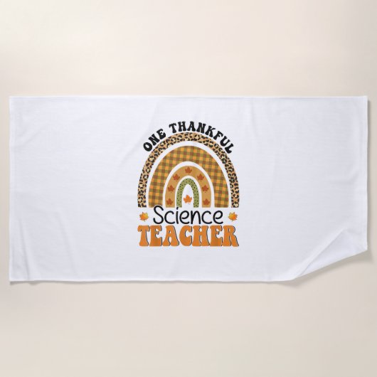 One Thankful Science Teacher Groovy Erntedank R Strandtuch (Vorderseite)