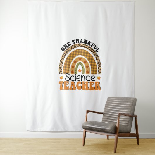 One Thankful Science Teacher Groovy Erntedank R Wandteppich (Beispiel)