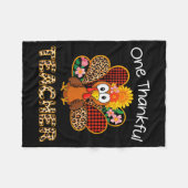 One Thankful Teacher Funny Cute Turkey Thanksgivin Fleecedecke (Vorderseite (Horizontal))